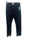 Agolde Size 26 Black Cotton Denim Zip & Button High Rise Ripped Straight Jeans Black / 26
