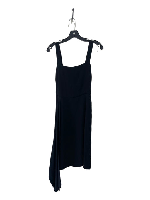 Lewit Size 6 Black Viscose Blend Sleeveless Back Zip Draped Detail Dress Black / 6