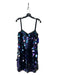 Milly Size 10 Black Purple Blue Polyester All Over Sequins Sleeveless Mini Dress Black Purple Blue / 10
