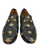 Gucci Shoe Size 37 Black & Gold Leather Metallic Thread Horsebit Bee Loafers Black & Gold / 37