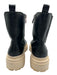 Steven New York Shoe Size 6.5 Black & Beige Leather Side Zip Platform Boots Black & Beige / 6.5
