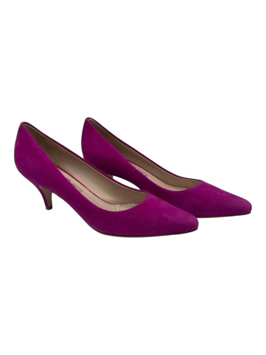 Ferragamo Shoe Size 7.5 Magenta Suede Pointed Toe Kitten Heel Pumps Magenta / 7.5