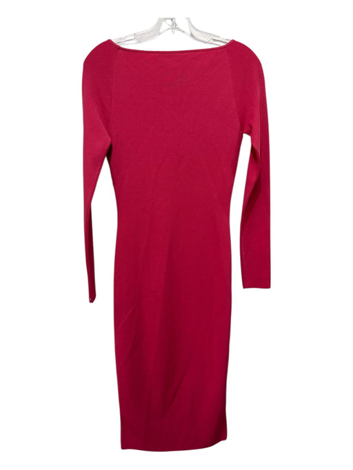 Stella McCartney Size 38 Coral Pink Viscose Blend Long Sleeve Knit V Neck Dress Coral Pink / 38