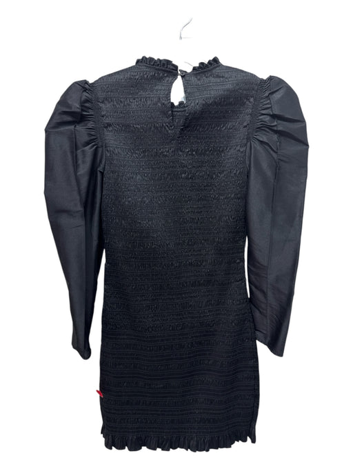 Ulla Johnson Size 2 Black Silk Blend Long Sleeve Ruffles Smocked Dress Black / 2