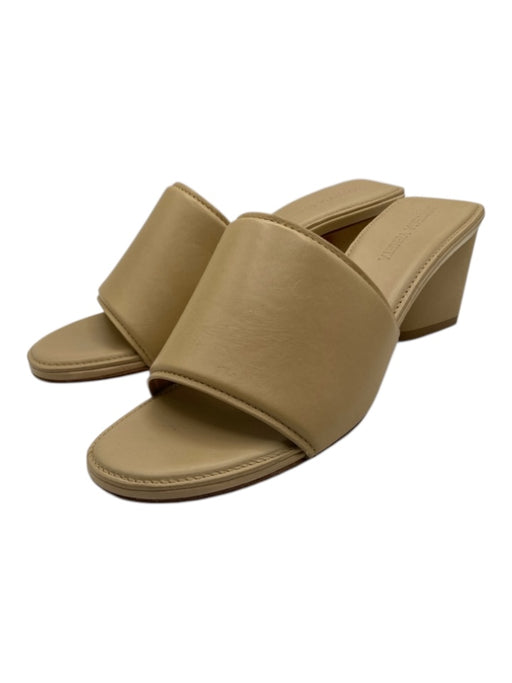 Bottega Veneta Shoe Size 35.5 Beige Leather Upper open toe Block Heel Sandals Beige / 35.5