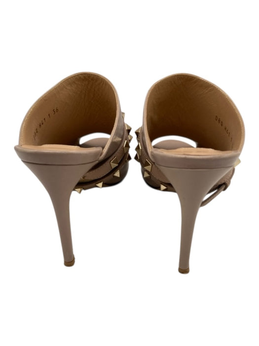 Valentino Shoe Size 36 Blush Pink Leather Peep Toe Rock Studs Buckle Sandals Blush Pink / 36