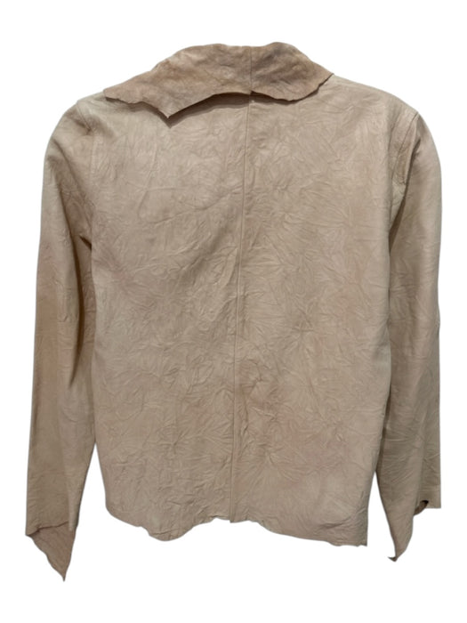 The Row Size XS Beige Lambskin Shawl Collar Raw Hem Open Front Bolero Jacket Beige / XS