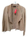 The Row Size XS Beige Lambskin Shawl Collar Raw Hem Open Front Bolero Jacket Beige / XS