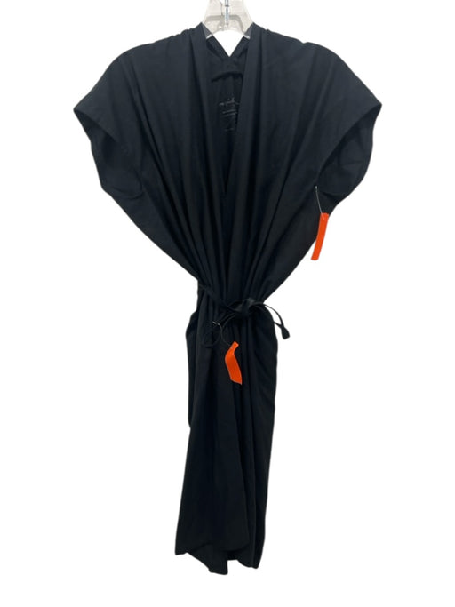 Miranda Bennett Studio Size One Size Black Silk Sleeveless V Neck Belted Dress Black / One Size
