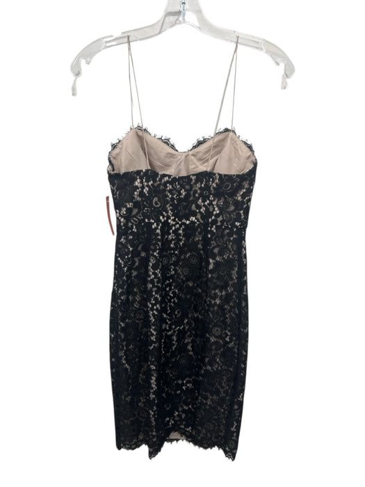Likely Size 0 Black & Beige Nylon Blend Floral Lace Overlay Side Zip Mini Dress Black & Beige / 0