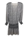 Ulla Johnson Size 2 Black & White Silk Abstract Print Long Balloon Sleeve Dress Black & White / 2