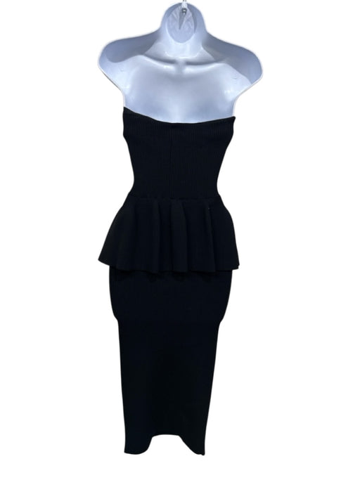 Philosophy Size 4 Black Viscose Blend Ribbed Knit Strapless Built In Bra Dress Black / 4