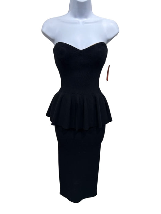 Philosophy Size 4 Black Viscose Blend Ribbed Knit Strapless Built In Bra Dress Black / 4