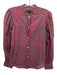 Nili Lotan Size XS Red & Multi Cotton Plaid Long Balloon Sleeve Button Up Top Red & Multi / XS