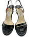 Jimmy Choo Shoe Size 36 Black Leather Upper Croc Embossed Ankle Buckle Sandals Black / 36