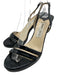 Jimmy Choo Shoe Size 36 Black Leather Upper Croc Embossed Ankle Buckle Sandals Black / 36