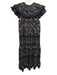 Ulla Johnson Size 0 Black, Yellow, Brown Cotton Pintuck Paisley Lace Trim Dress Black, Yellow, Brown / 0