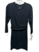 ATM Size S/P Black Pima Cotton 3/4 Sleeve Paneled Side Ruching Knee length Dress Black / S/P