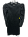 Ulla Johnson Size 2 Black Silk Blend Long Sleeve Shirred Bodice Ruffle Hem Dress Black / 2