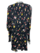 Veronica Beard Size 0 Black, Red & Multi Silk Chiffon Floral Long Sleeve Dress Black, Red & Multi / 0