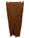 Enza Costa Size S Brown Cotton Elastic Waistband Surplice Front Slit Skirt Brown / S
