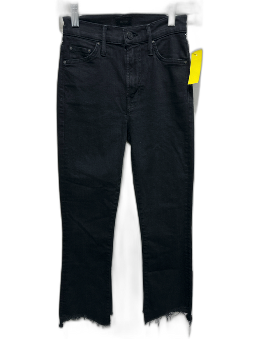 Mother Size 25 Black Cotton Denim Zip & Button High Rise Skinny Jeans Black / 25