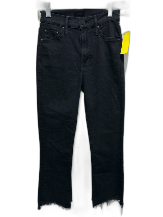 Mother Size 25 Black Cotton Denim Zip & Button High Rise Skinny Jeans Black / 25
