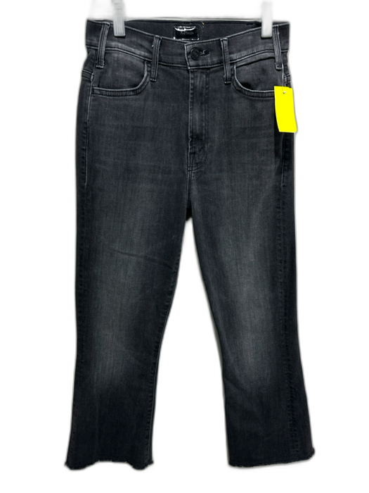 Mother Size 25 Black Wash Cotton Denim Zip & Button High Rise Straight Jeans Black Wash / 25