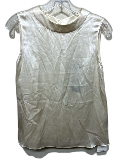 Nili Lotan Size XS Antique White Silk Sleeveless Back Buttons Round Neck Top Antique White / XS