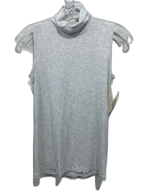 Christian Siriano Size XS Light Gray Modal Blend Ribbed Heathered Mock Neck Top Light Gray / XS