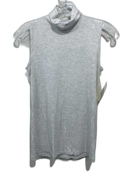 Christian Siriano Size XS Light Gray Modal Blend Ribbed Heathered Mock Neck Top Light Gray / XS