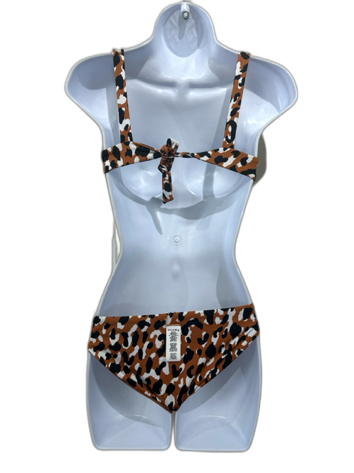 Vitamin A Size XS Brown, White & Black Recycled Nylon Spotted Print swimwear Brown, White & Black / XS