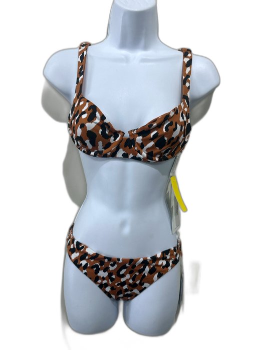 Vitamin A Size XS Brown, White & Black Recycled Nylon Spotted Print swimwear Brown, White & Black / XS