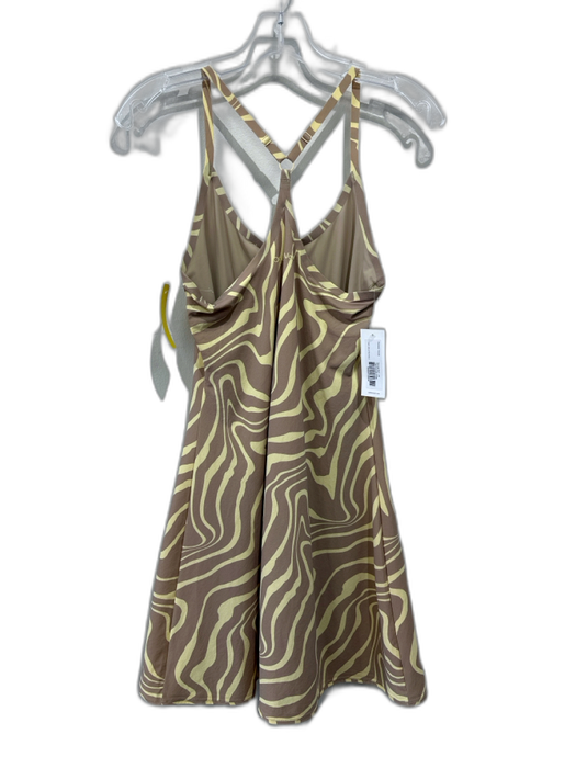 Outdoor Voices Size XS Tan & Yellow Nylon Blend Spaghetti Strap Swirl Dress Tan & Yellow / XS