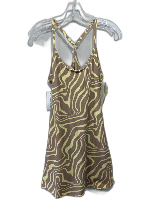 Outdoor Voices Size XS Tan & Yellow Nylon Blend Spaghetti Strap Swirl Dress Tan & Yellow / XS