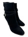 Saint Laurent Shoe Size 35.5 Black Suede Round Toe Stacked Heel Mid Heel Booties Black / 35.5
