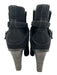 Saint Laurent Shoe Size 35.5 Black Suede Round Toe Stacked Heel Mid Heel Booties Black / 35.5
