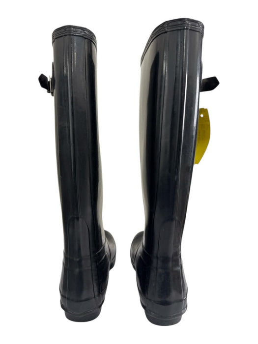 Hunter Shoe Size 37 Black Rubber Round Toe Logo Below Knee Rain Boot Boots Black / 37