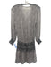 Ulla Johnson Size 2 Cream White & Black Silk Abstract Print Shirred Waist Dress Cream White & Black / 2