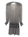 Ulla Johnson Size 2 Cream White & Black Silk Abstract Print Shirred Waist Dress Cream White & Black / 2