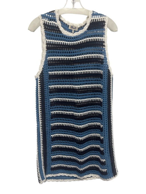 Baum und Pferdgarten Size S Blue, White & Black Cotton Open Knit Striped Dress Blue, White & Black / S