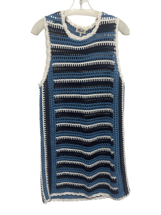 Baum und Pferdgarten Size S Blue, White & Black Cotton Open Knit Striped Dress Blue, White & Black / S