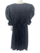 Ulla Johnson Size 0 Navy Blue Polyester Satin 1/2 Sleeve Tie Bow V Neck Dress Navy Blue / 0
