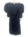 Ulla Johnson Size 0 Navy Blue Polyester Satin 1/2 Sleeve Tie Bow V Neck Dress Navy Blue / 0