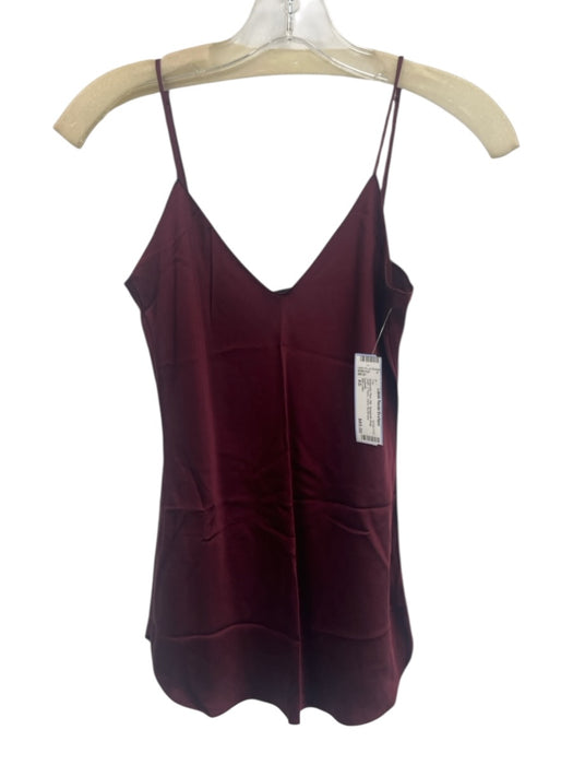 Nili Lotan Size XS Burgundy Red Silk Spaghetti Strap Satin V Neck Cami Top Burgundy Red / XS