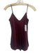 Nili Lotan Size XS Burgundy Red Silk Spaghetti Strap Satin V Neck Cami Top Burgundy Red / XS
