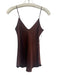 Nili Lotan Size XS Brown Silk Spaghetti Strap Satin V Neck Cami Top Brown / XS