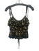 Ulla Johnson Size 0 Green & Beige Silk Spaghetti Strap Tie Shoulder Top Green & Beige / 0
