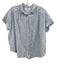 XiRENA Size XS Light Blue Cotton Cap Sleeve Button Up Gathered Detail Shirt Top Light Blue / XS