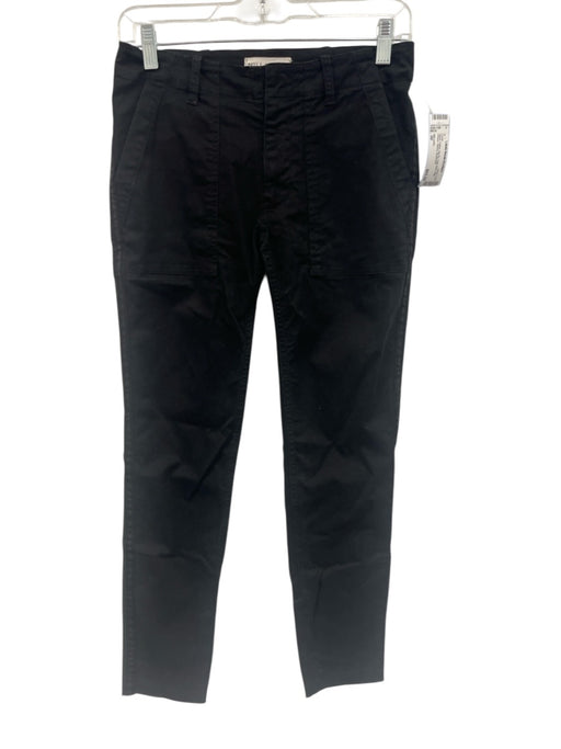 Nili Lotan Size 00 Black Cotton Zip Fly High Rise Side Stripes Skinny Pants Black / 00